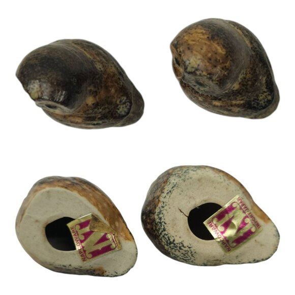 Napcoware Import Miniature Owls Vintage 60s Ceramic Speckled Stoneware Figurine - Picture 9 of 15